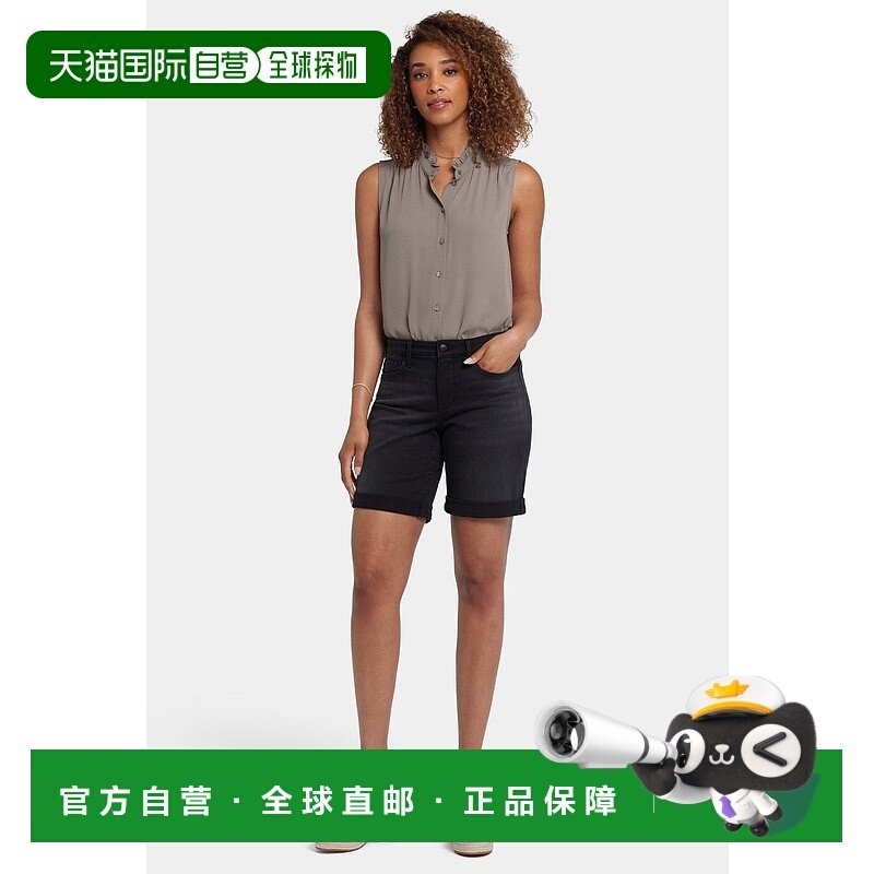 自营NYDJ Diana Shorts Womens Cadiz Royal Denim Cotton Stretc