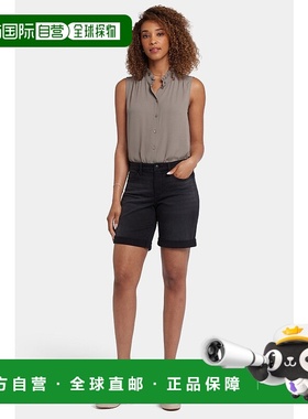 自营NYDJ Diana Shorts Womens Cadiz Royal Denim Cotton Stretc