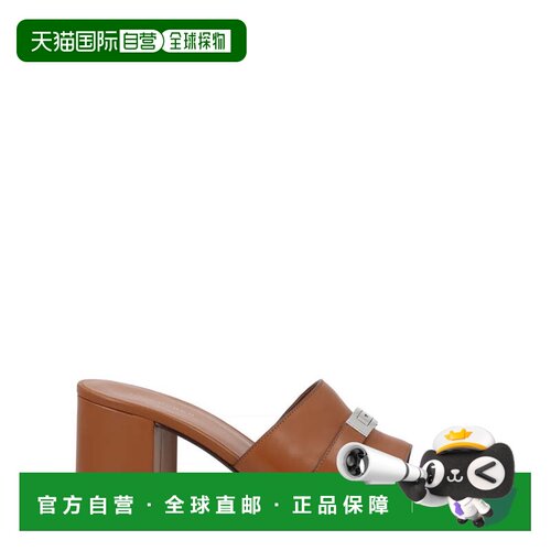 自营tory burchLeelee Bovine Leather Block Mules - brown 美国