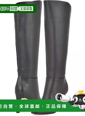 自营Nine West Sancha Boots Women's Black Leather Almond Toe