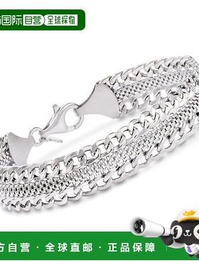 自营Ross-Simons 意大利纯银链环手链 - 7 英寸 【美国奥莱】直发