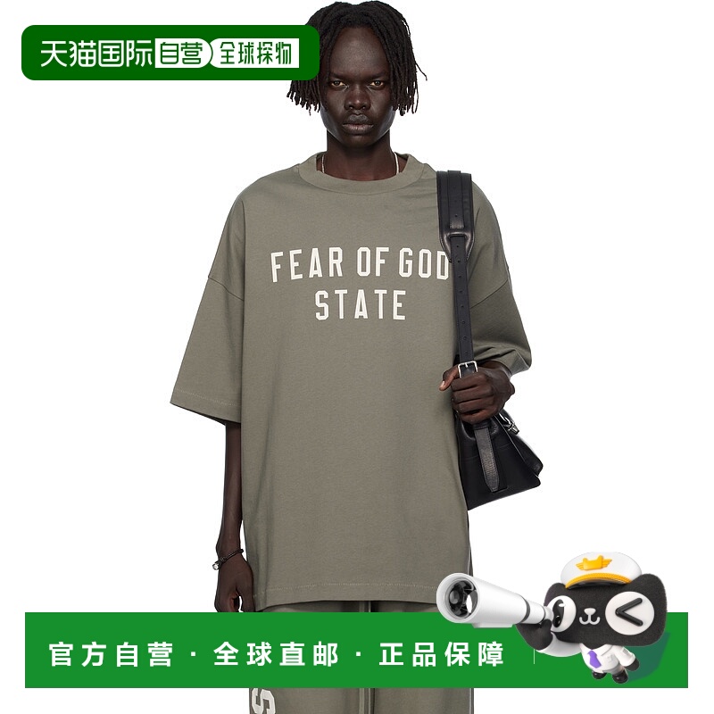 1h可退 香港直邮潮奢 Essentials 男士 灰色 90s Fit T 恤 125SP2