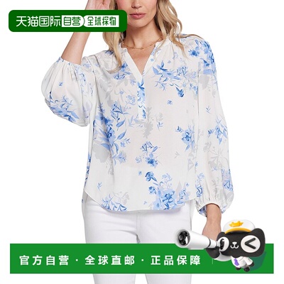 自营NYDJ Puff Sleeve Popover - brown 美国奥莱直发