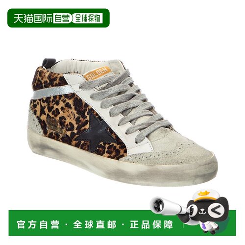 自营Golden Goose Mid Star经典豹纹Horsy皮革 & 绒面革运动鞋-mu