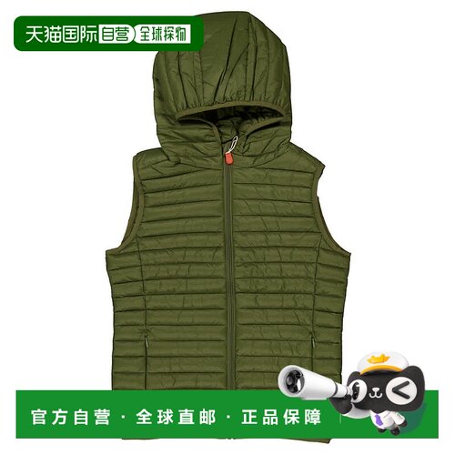 自营 Save The Duck Kids Giga Cupid Hooded Puffer Vest - gree