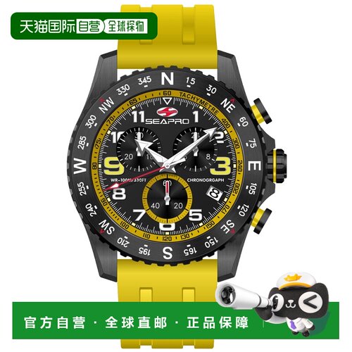 自营Seapro Men's Gallantry Black Dial Watch - black 美国奥莱