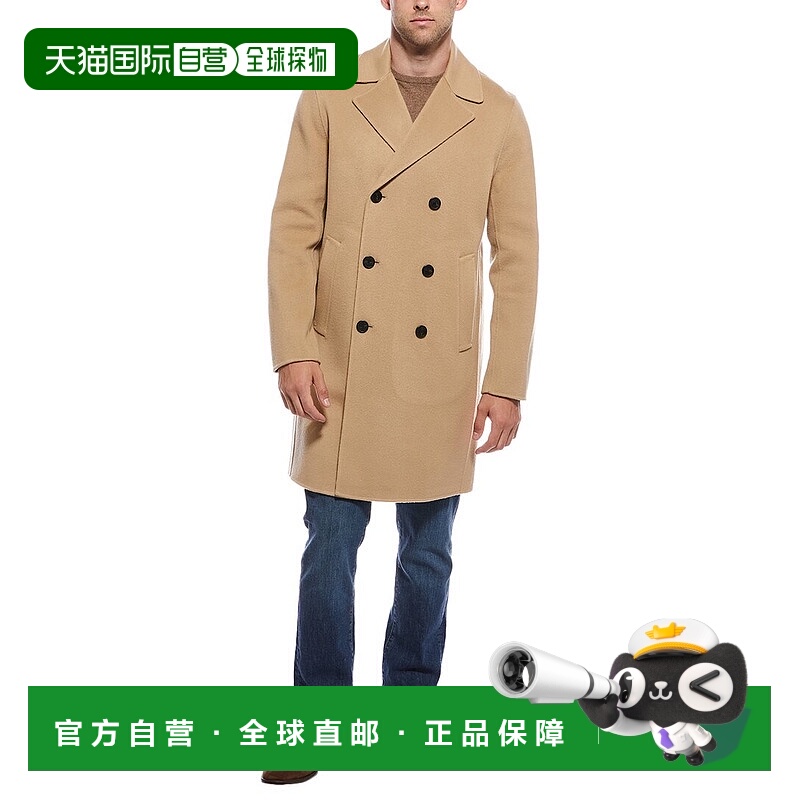 自营theory理论新分毛羊绒混纺大衣-棕褐色 美国奥莱直发