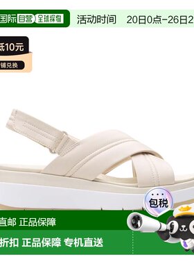 自营Clarks Tuscan Cross in White Leather - cream leather 美