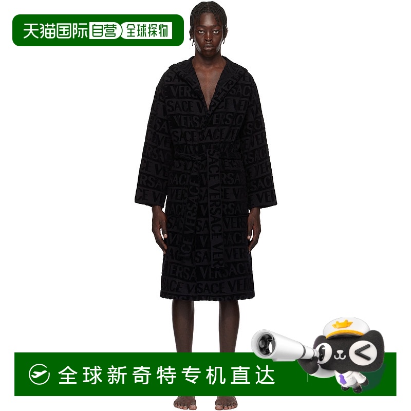 1h可退 香港直邮潮奢 Versace 范思哲 男士 黑色 Allover 浴袍 10