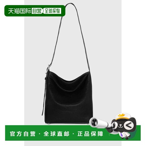 自营Rebecca Minkoff Crosby水桶包女士黑色皮革肩带FROG845-黑色