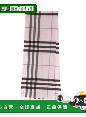 自营burberry粉色格子拉绒羊绒围巾-粉色 美国奥莱直发