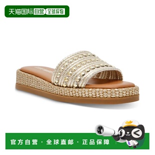 Madden 自营Women Steve Natural Studded Sandals Boardwalk