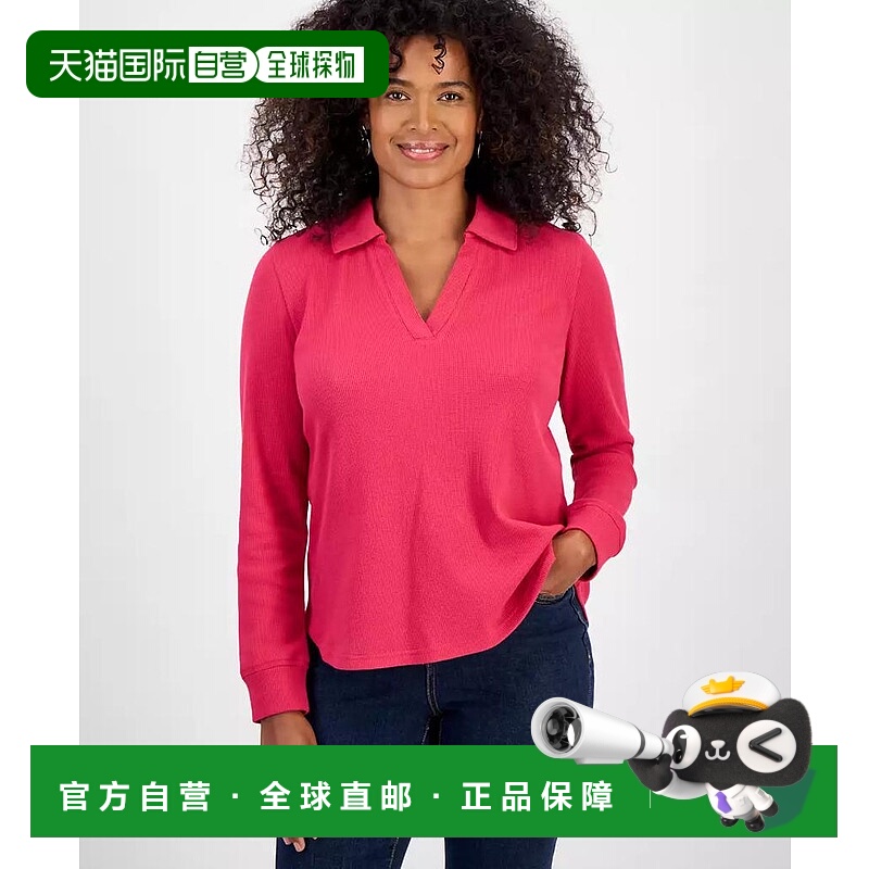 1h可退 【美国直邮】style & co 女士 Polo衫长袖上衣女装