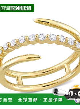 自营 mimi & max1/4 CT TW 10K 金钻石线圈戒指 - 黄色 美国奥莱