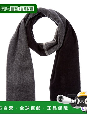 自营Bruno Magli Silk & Cashmere-Blend Scarf - black 美国奥莱