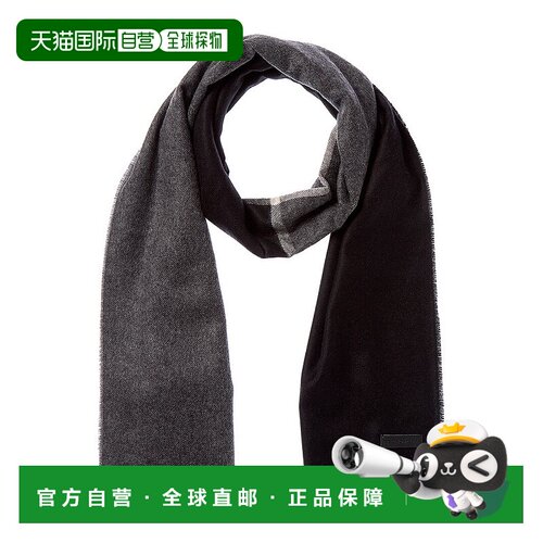自营Bruno Magli Silk & Cashmere-Blend Scarf - black 美国奥莱