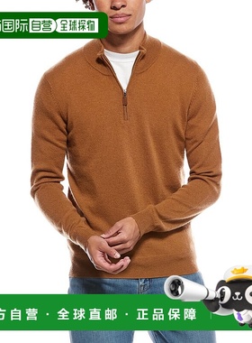 自营Mette Cashmere 1/4-Zip Mock Neck Sweater - brown 美国奥