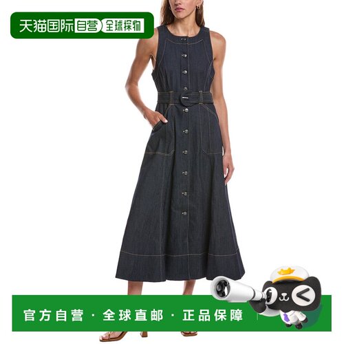 自营cinq à sept五到七Cezanne Midi连衣裙-蓝色 美国奥莱直发