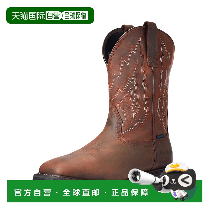 自营 ariat男式 Big Rig 防水工作靴 - 深棕色软头 - 深棕色 美国