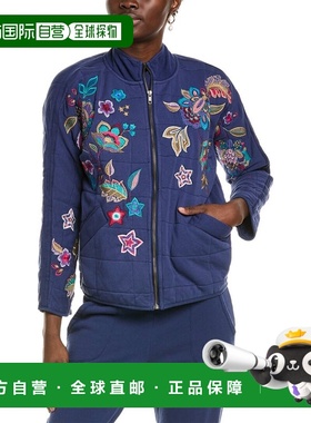 自营johnny was约翰尼被绗缝夹克-蓝色 美国奥莱直发