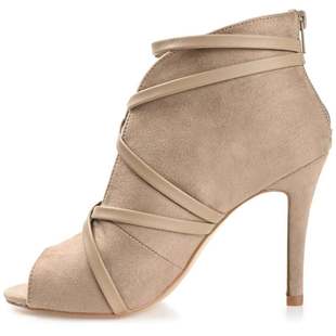 自营Journee Collection Samara Taupe Stiletto Heel Ankle Boot