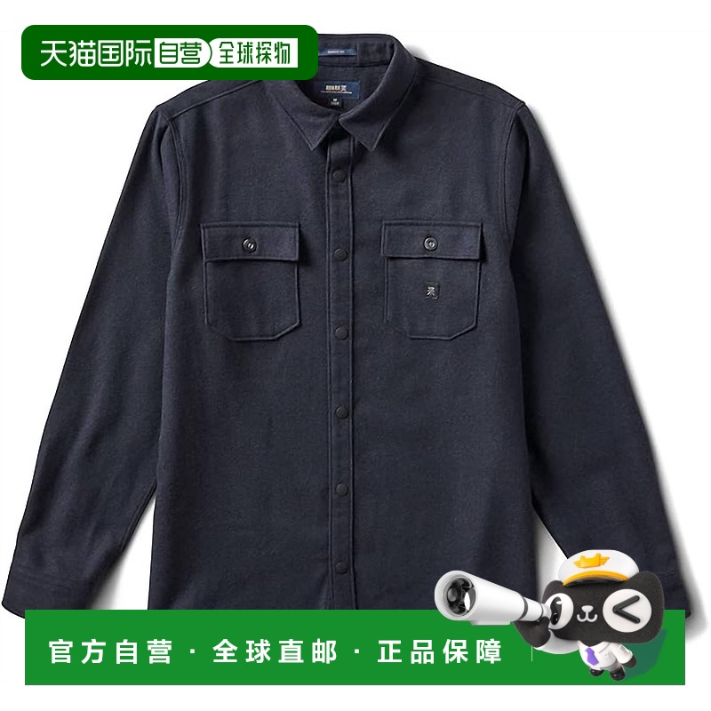 自营 roark男式Nordsman法兰绒衬衫，深海军蓝 美国奥莱直发