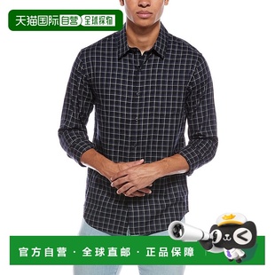 美国奥莱直发 蓝色 自营Vince Ynez格子衬衫