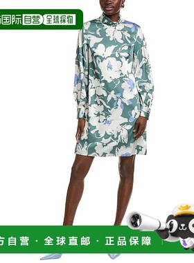 自营 lela rose莱拉玫瑰伊丽莎白连衣裙-绿色 美国奥莱直发