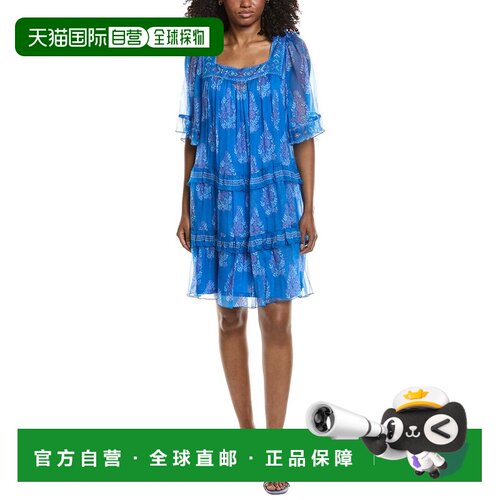 自营Johnny Was Wrenn Mini Dress - blue 美国奥莱直发连衣裙