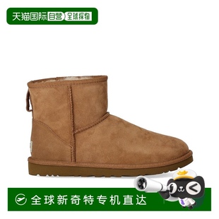 美国奥莱 自营 棕色 ugg经典 直发 迷你栗色脚踝靴
