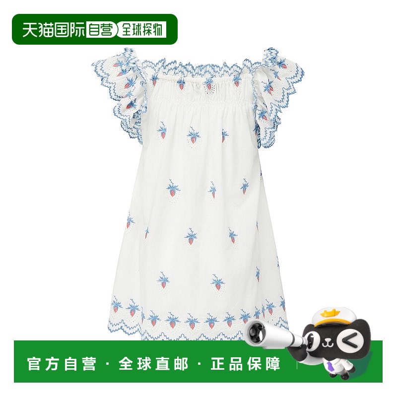 自营 Sea New York蕾妮草莓刺绣连衣裙-奶油色 美国奥莱直发