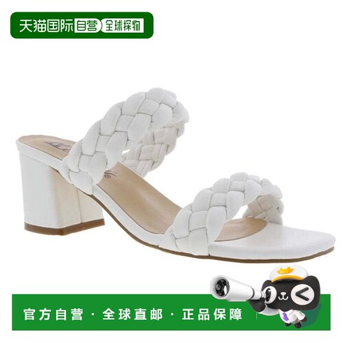 自营Women's Bellini Fuss Sandals White Faux Leather Braided