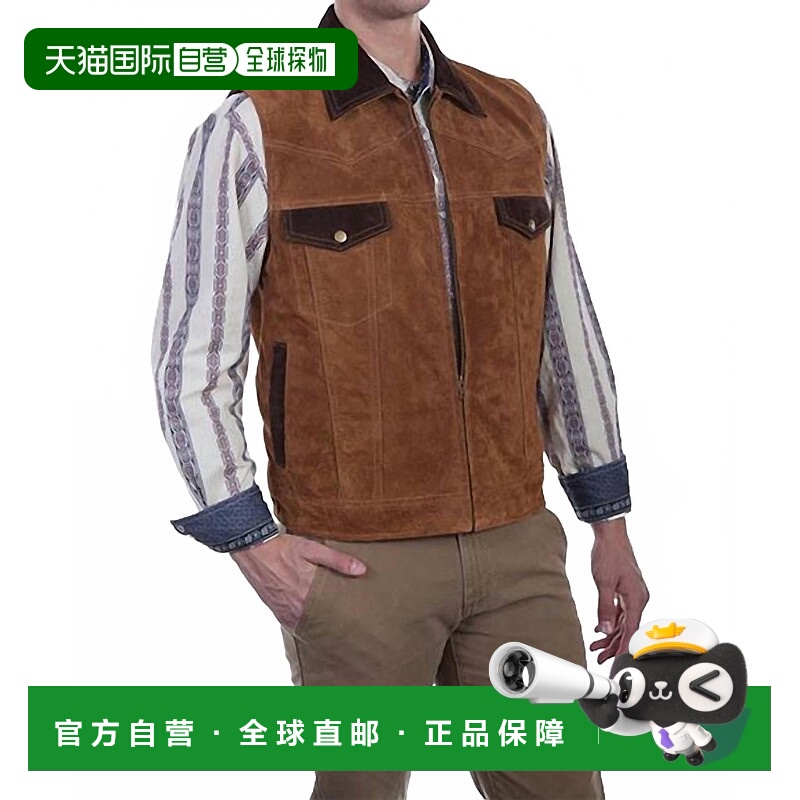 自营 scully咖啡馆棕色皮革背心-咖啡馆棕色 美国奥莱直发