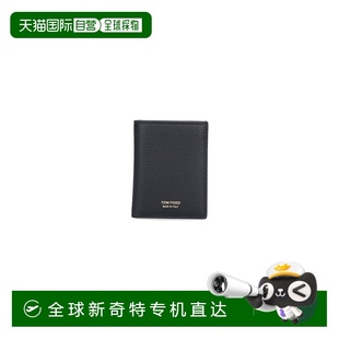 美国奥莱 自营 黑色 tom 直发 ford黑色小牛皮纹理双折钱包