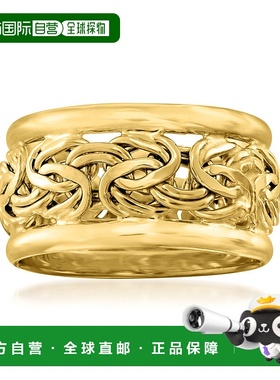 自营 Ross-Simons 18kt 黄金宽拜占庭戒指 - 黄色 美国奥莱直发