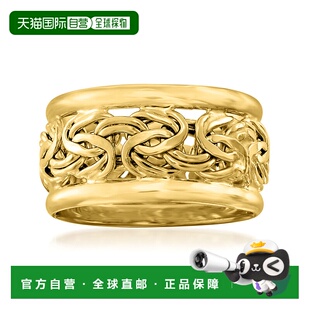 自营 Ross-Simons 18kt 黄金宽拜占庭戒指 - 黄色 美国奥莱直发