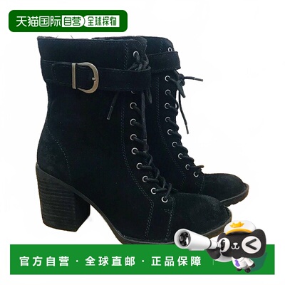 自营bornWomen's Cass Suede Lace Up Block Heel Combat Boots I