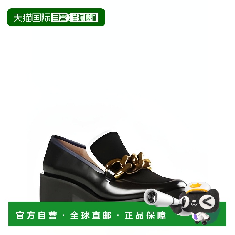 自营 all black黑色粗链接 Lady Lugg 乐福鞋 - 黑色 美国奥莱直