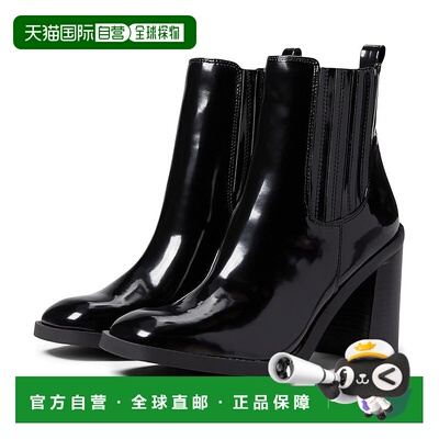 自营 Steve Madden Morton Boots女式黑色块跟脚踝靴JOBB1540-黑