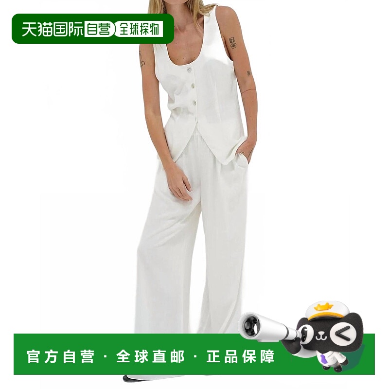 自营lnaKiana Linen Pull On Pant In Whisper White - whisper w