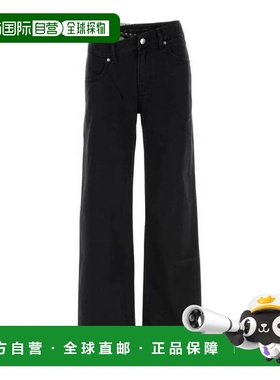 自营Alexander Wang Lace Detail Wide Leg Denim Jeans - washed