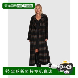 黑色格子大衣 自营 bloom心心相印 belle 美国奥莱直发