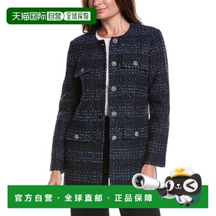 自營(yíng)st. 美國(guó)奧萊直發(fā) 藍(lán)色 john圣約翰睫毛粗毛混紡上衣