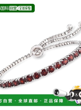 自营Ross-Simons 925 纯银石榴石 Bolo 手链 红色 【美国奥莱】直