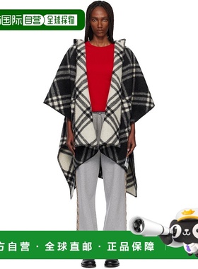 1h可退 香港直邮潮奢 Burberry 巴宝莉 女士 黑色 Check Wool 双