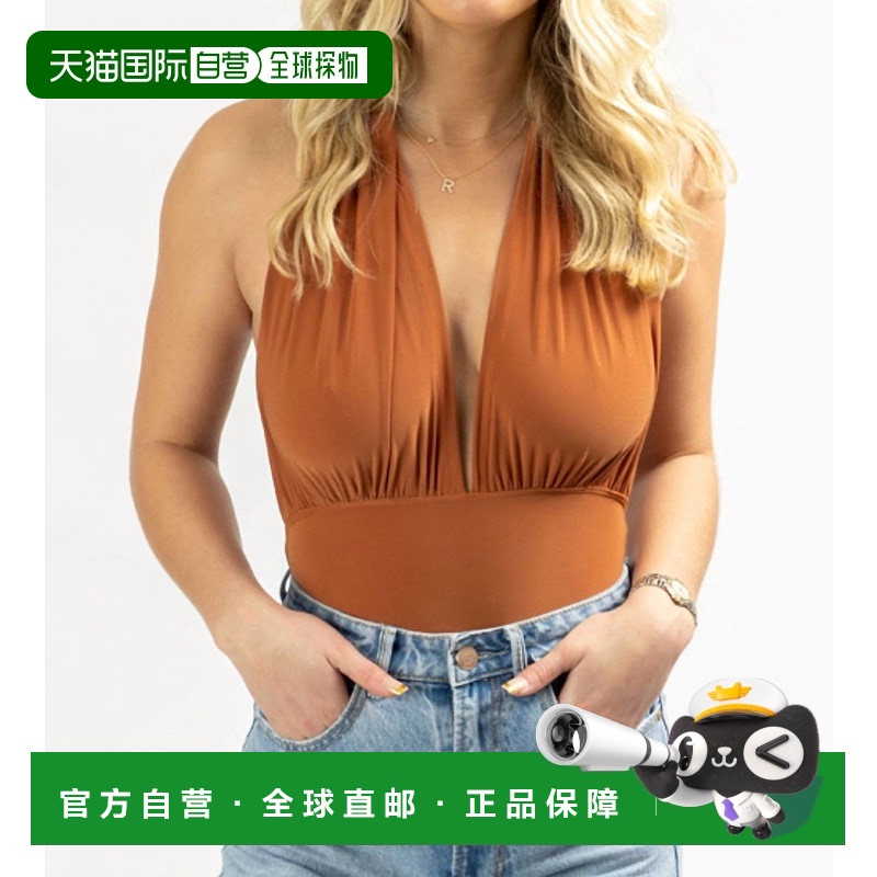 自营 olivaceous阿拉贡 V 型挂脖露背连体衣 - aragon 美国奥莱直