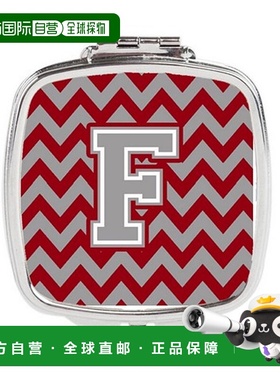 自营 Carolines Treasures CJ1043-FSCM 字母 F 雪佛龙深红正品