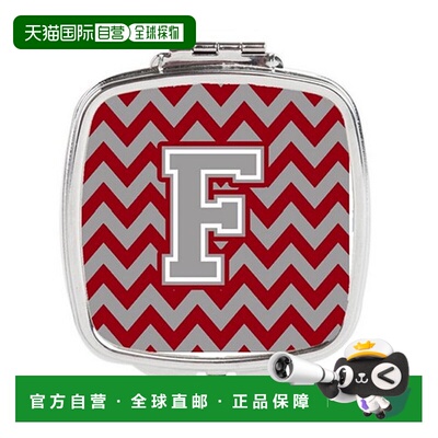 自营 Carolines Treasures CJ1043-FSCM 字母 F 雪佛龙深红正品