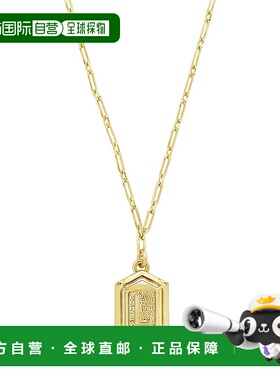 sterling foreverHexagon Tag Initial Necklace - gold-l 【美国