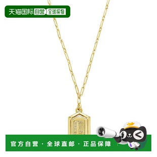 sterling foreverHexagon Tag Initial Necklace - gold-l 【美国